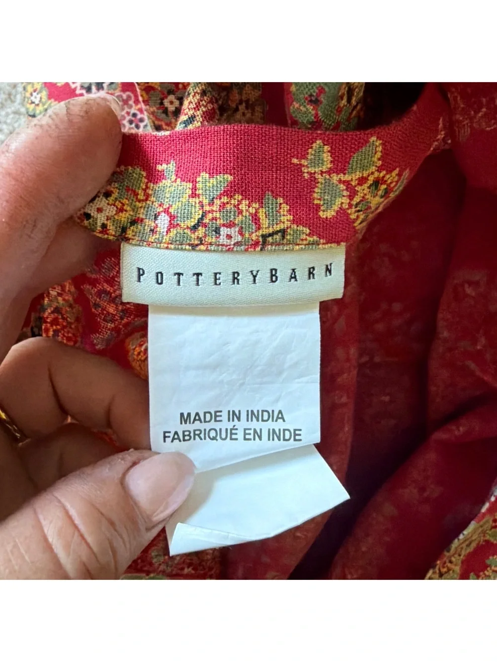RARE Pottery Barn Greta Bhotah Duvet Cover Red Queen 2 Standard Shams Floral 3pc